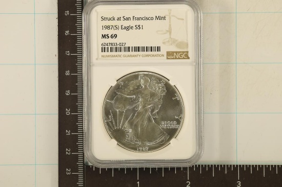 1987 (S) AMERICAN SILVER EAGLE NGC MS69