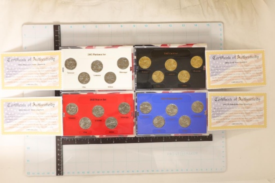 4-US QUARTER SETS IN BOXES & WITH CERTIFICATES