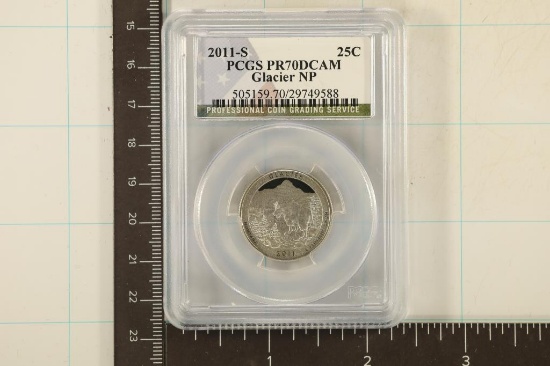 2011-S GLACIER N.P. QUARTER PCGS PR70 DCAM
