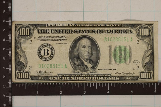 1934-A US $100 FRN, GREEN SEAL