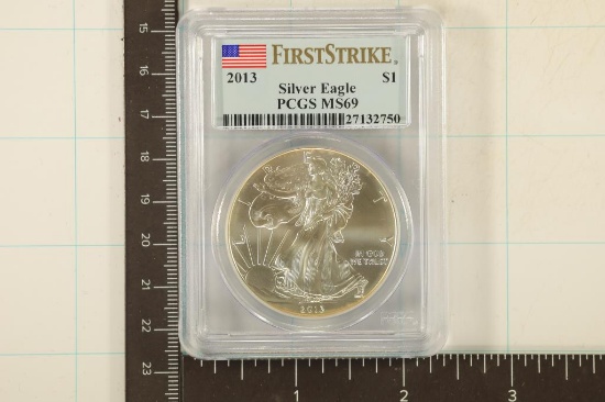 2013 AMERICAN SILVER EAGLE PCGS MS69