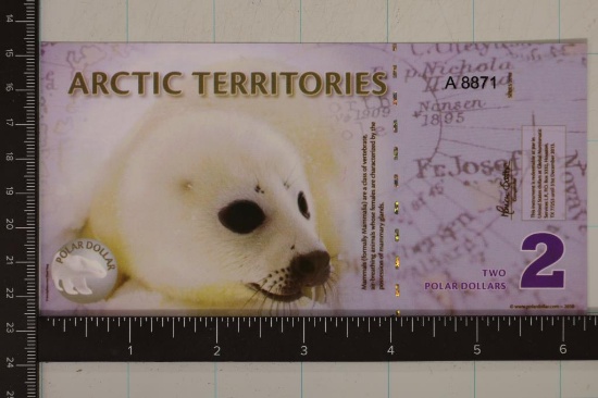 2010 ARCTIC TERRITORIES 2 POLAR DOLLAR CRISP UNC