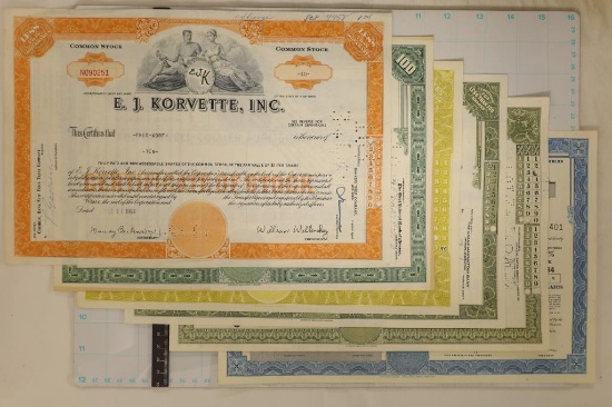 6-VINTAGE STOCK CERTIFICATES