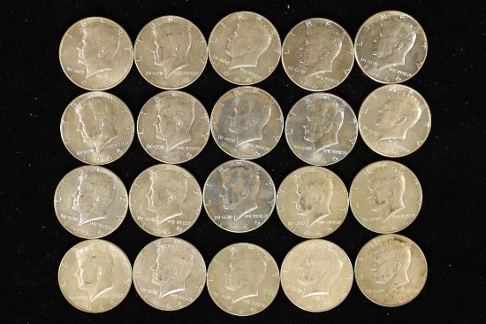 20-1966 40% SILVER JOHN F. KENNEDY HALVES 13 ARE