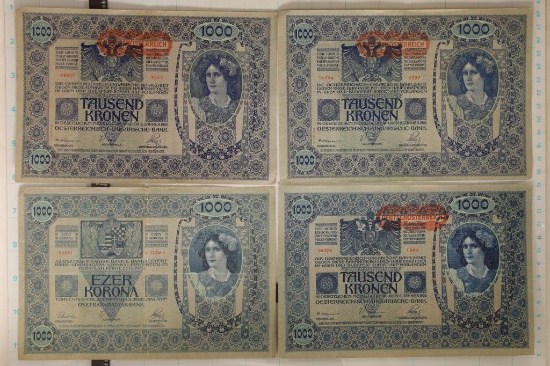 4-1902 AUSTRIA / HUNGARY 1000 KORONA LARGE BILLS