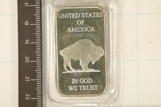 1 TROY OZ .999 FINE SILVER PF INGOT "INDIAN /