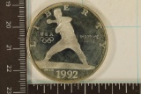 1992-S US BASEBALL PROOF SILVER DOLLAR IN HARD