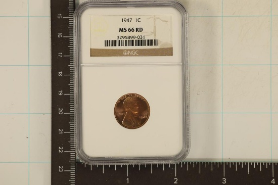 1947 LINCOLN WHEAT CENT NGC MS66RD