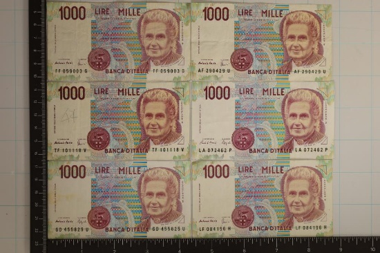 6-1990 ITALY 1000 LIRE BILLS