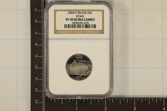 2004-S SILVER IOWA QUARTER NGC PF70 ULTRA CAMEO