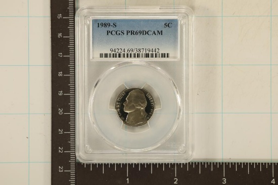 1989-S JEFFERSON NICKEL PCGS PR69 DCAM