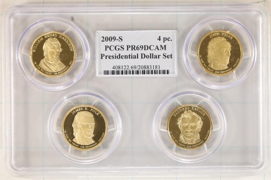 2009-S PRESIDENTIAL DOLLAR 4 COIN PF SET PCGS PR69
