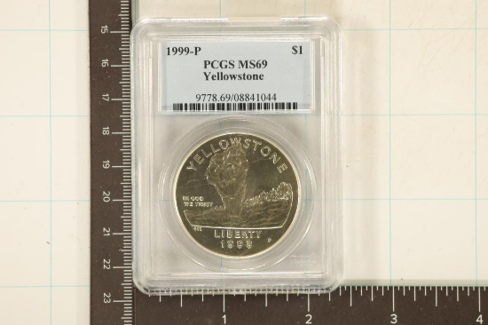 1999-P US YELLOWSTONE SILVER DOLLAR PCGS MS69