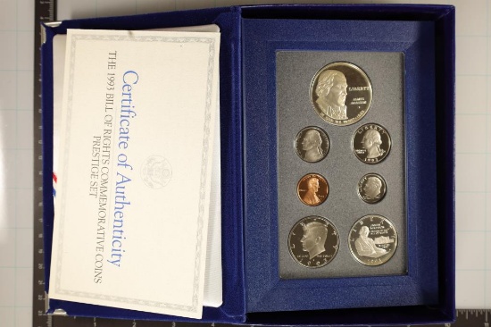 1993 US PRESTIGE PROOF SET WITH BOX AND CERA.D.