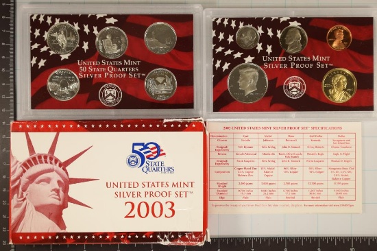2003 US SILVER PROOF SET (WITH BOX) & CERTIFICATE