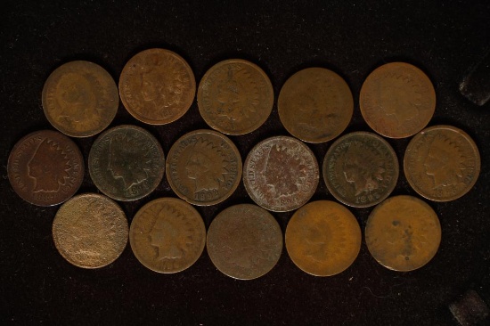 16 ASSORTED INDIAN HEAD CENTS. 11 ARE 1880-1897 &