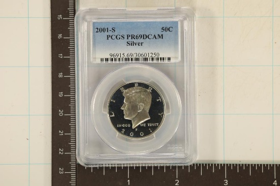 2001-S SILVER JFK HALF DOLLAR PCGS PR69 DCAM