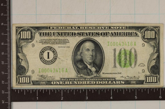 1934 US $100 GREEN SEAL FEDERAL RESERVE NOTE
