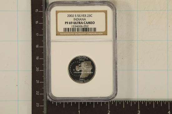 2002-S SILVER INDIANA QUARTER NGC PF69 ULTRA CAMEO