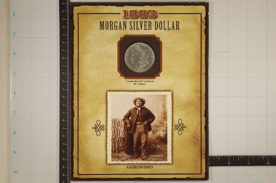 1883 MORGAN SILVER DOLLAR UNC ON GERONIMO