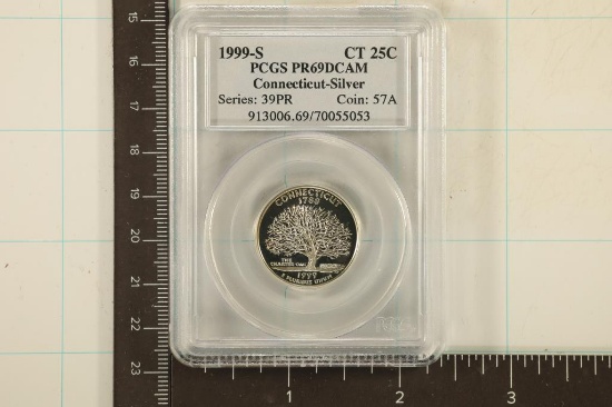 1999-S SILVER CONNECTICUT QUARTER PCGS PR69 DCAM