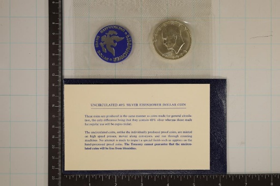 1973-S IKE SILVER DOLLAR UNCIRCULATED (BLUE PACK)