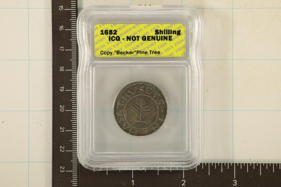 1652 SHILLING ICG NOT GENUINE, COPY, "BECKER" PINE