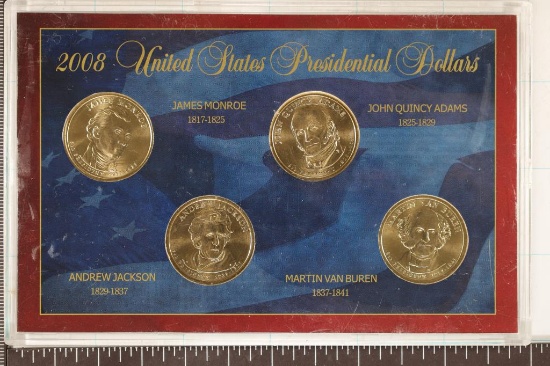 2008 PRESIDENTIAL 4 COIN UNC SET IN HARD PLASTIC