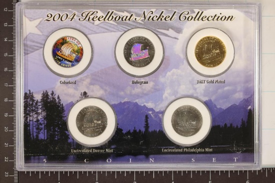 2004 KEELBOAT UNC 5 COIN NICKEL COLLECTION: