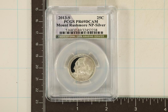 2013-S SILVER MT. RUSHMORE QUARTER PCGS PR69 DCAM