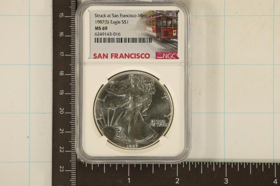 1987 (S) AMERICAN SILVER EAGLE NGC MS69