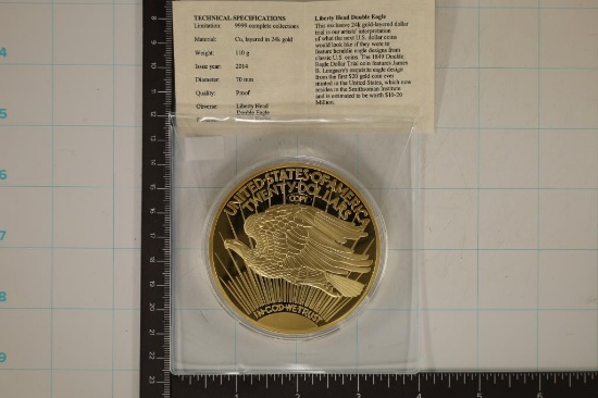 24 KT GOLD LAYERED LIBERTY HEAD DOUBLE EAGLE
