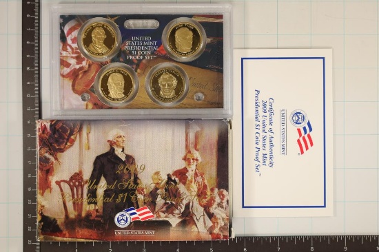 2009 PRESIDENTIAL DOLLAR 4 COIN PF SET WITH BOX &