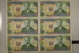6-1991 KENYA CRISP UNC 10 SHILLINGIS: 2 HAVE