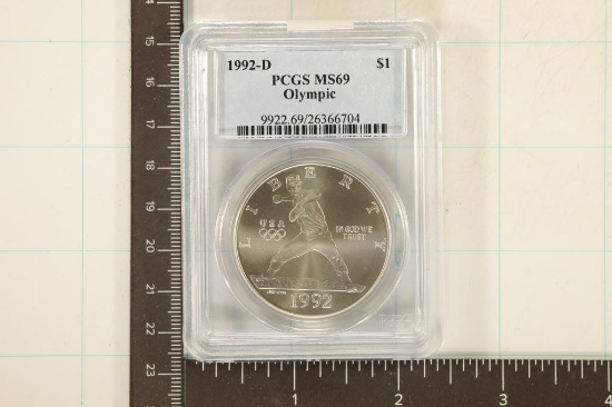 1992-D OLYMPIC US SILVER DOLLAR PCGS MS69