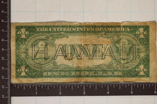 1935-A US $1 HAWAII SILVER CERT BROWN SEAL WITH