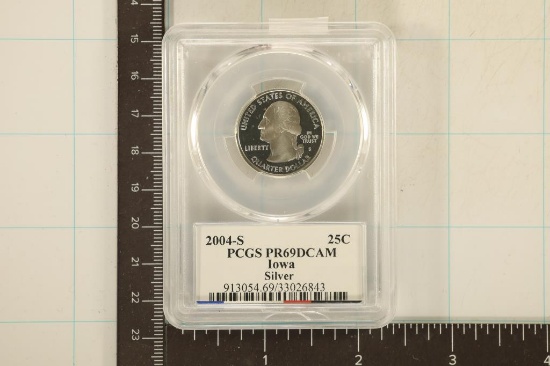 2004-S SILVER IOWA QUARTER PCGS PR69DCAM
