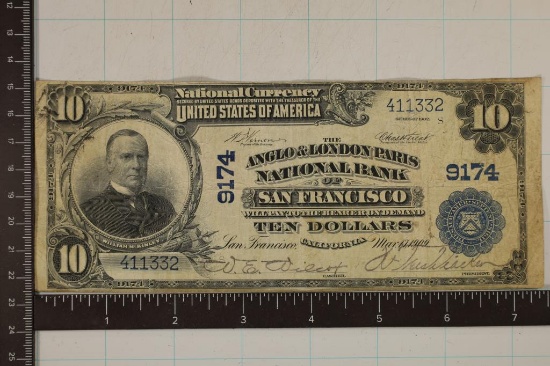 SERIES 1902 US $10 NATIONAL CURRENCY. ANGLO &