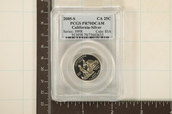 2005-S SILVER CALIFORNIA QUARTER PCGS PR70 DCAM