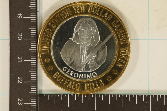CASINO $10 SILVER TOKEN (UNC) BUFFALO BILL'S