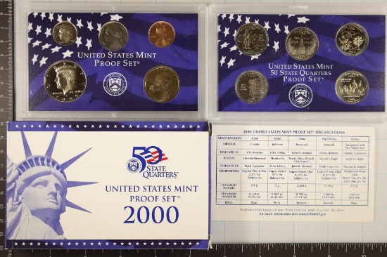2000 US PROOF SET (WITH BOX) & WITH CERTIFICATE