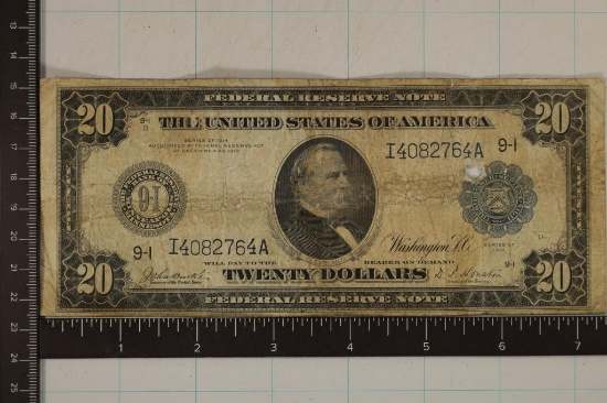 1914 US $20 FRN "HORSE BLANKET" BLUE SEAL LARGE