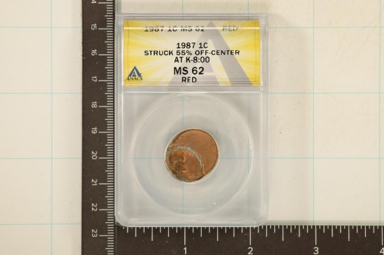 STRUCK 55% OFF CENTER 1987 LINCOLN CENT ANACS