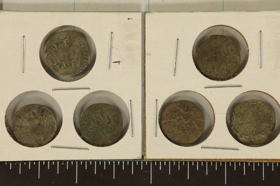 6 SILVER DIME SIZED OTTOMAN EMPIRE PARA COINS: