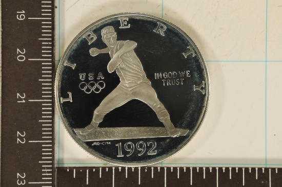 1992-S US PROOF SILVER "OLYMPIC BASEBALL" DOLLAR
