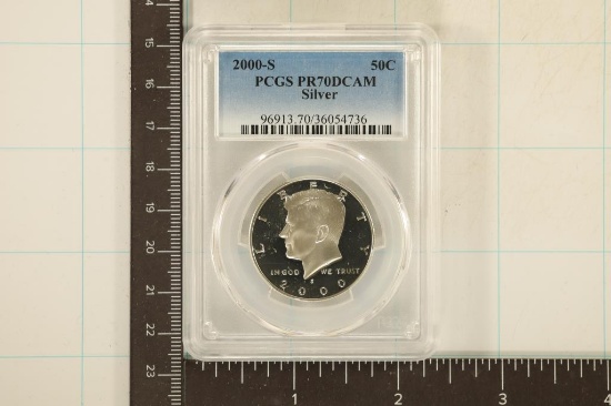 2000-S SILVER KENNEDY HALF DOLLAR PCGS PR70 DCAM