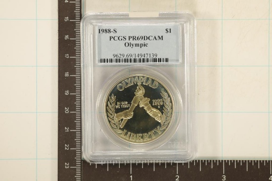 1988-S US OLYMPIC SILVER DOLLAR PCGS PR69 DCAM