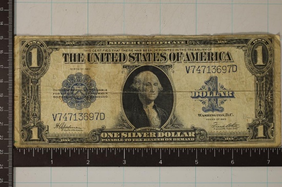 1923 US $1 "HORSE BLANKET" SILVER CERT, BLUE SEAL
