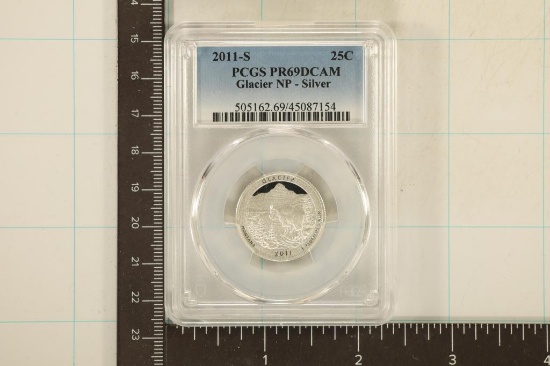 2011-S SILVER GLACIER N.P. QUARTER PCGS PR69 DCAM