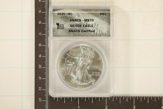 2020-W AMERICAN SILVER EAGLE ANACS MS70